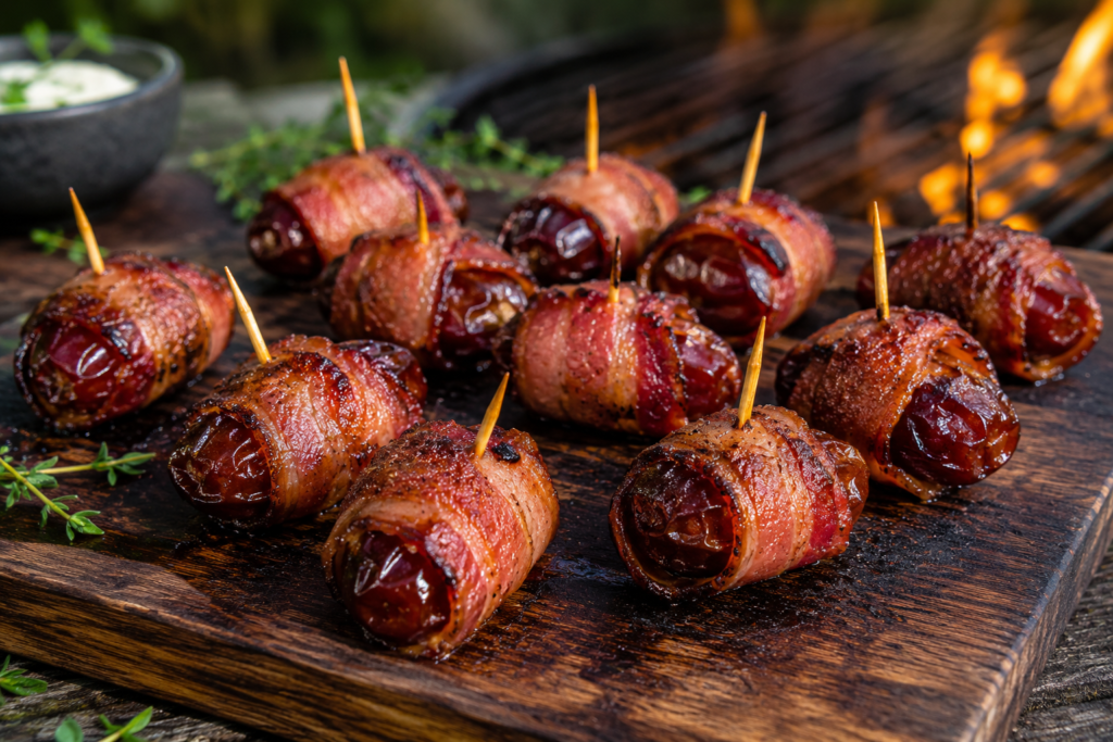 Grillade baconlindade dadlar